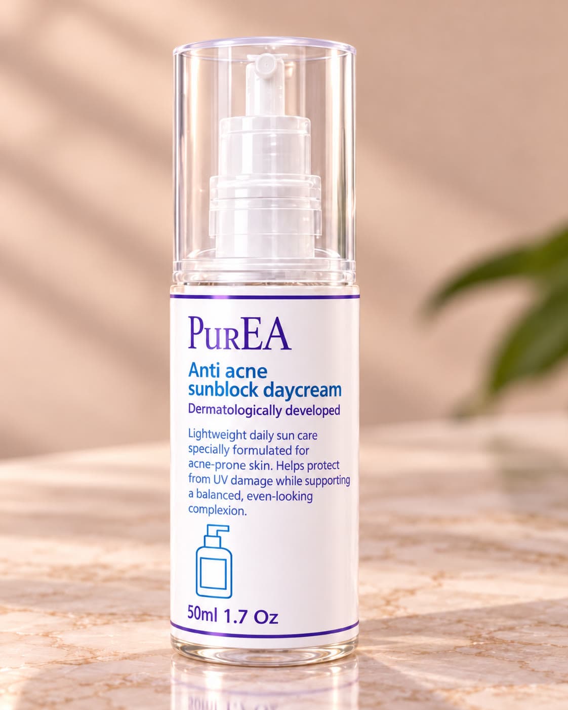 Pure EA Anti Acne Sunblock Day Cream, angled view