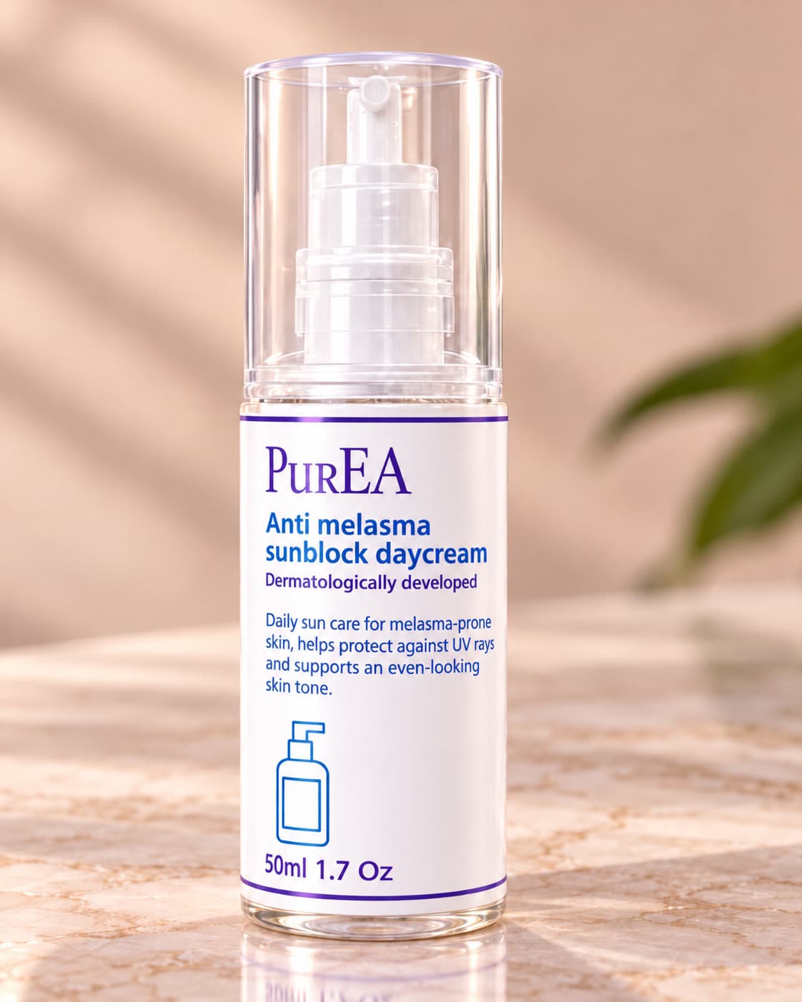 Pure EA Anti Melasma Sunblock Day Cream, angled view