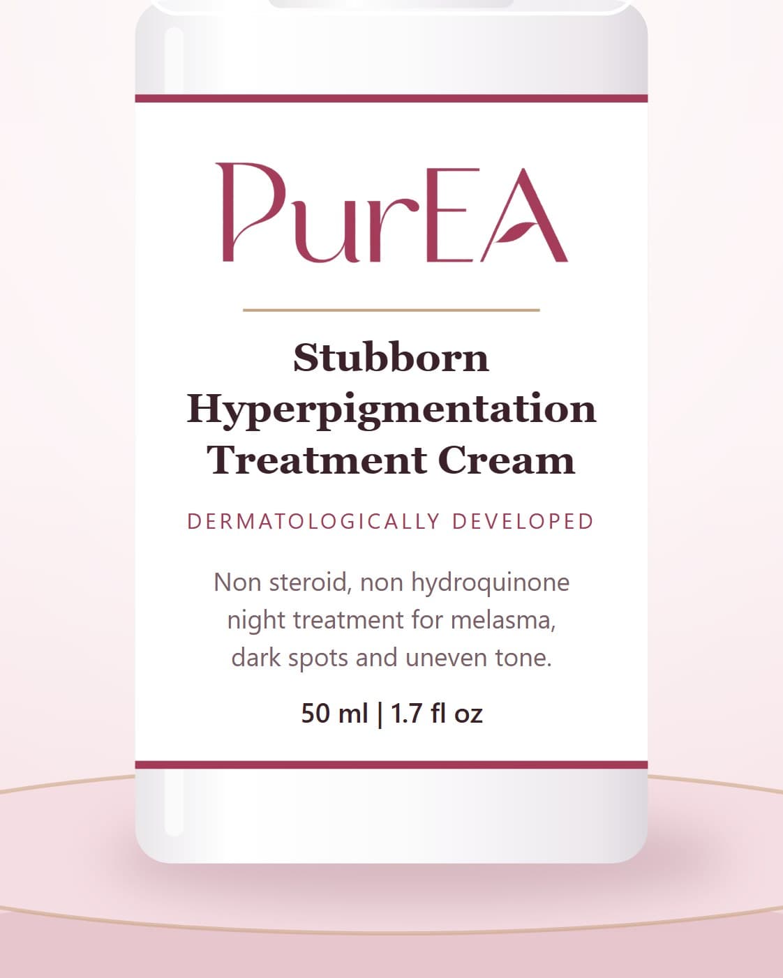 Illustration of the Pure EA Stubborn Hyperpigmentation Treatment Cream label