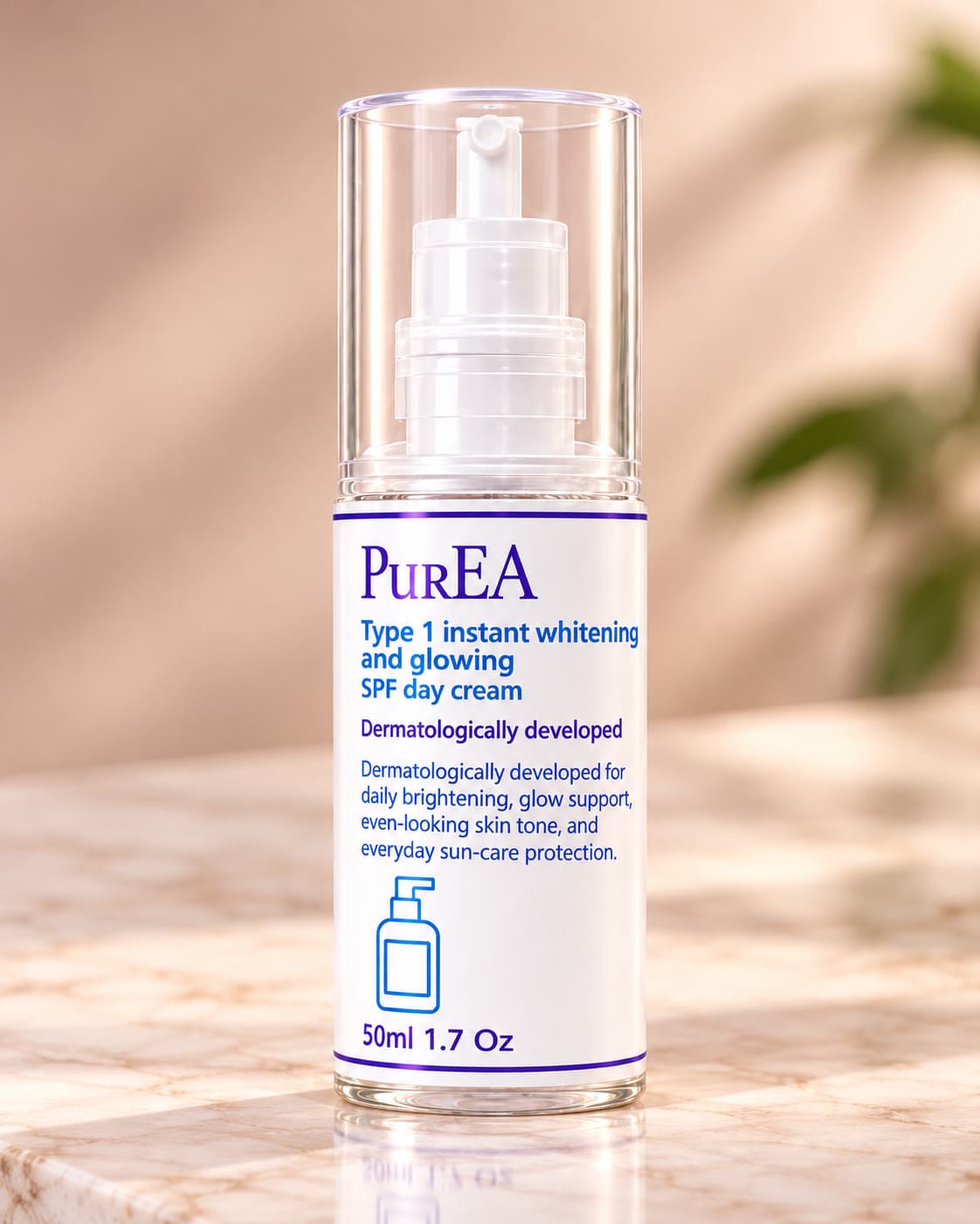 Pure EA Type 1 Instant Whitening and Glowing SPF Day Cream, angled view