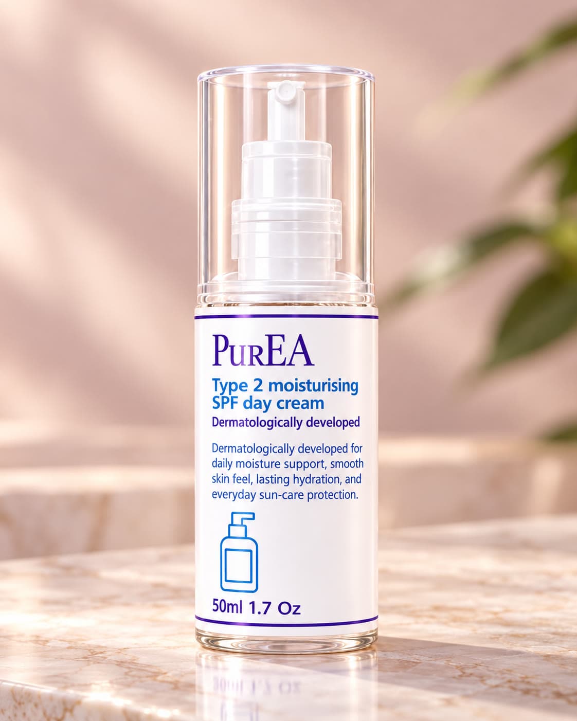 Pure EA Type 2 Moisturising SPF Day Cream, angled view